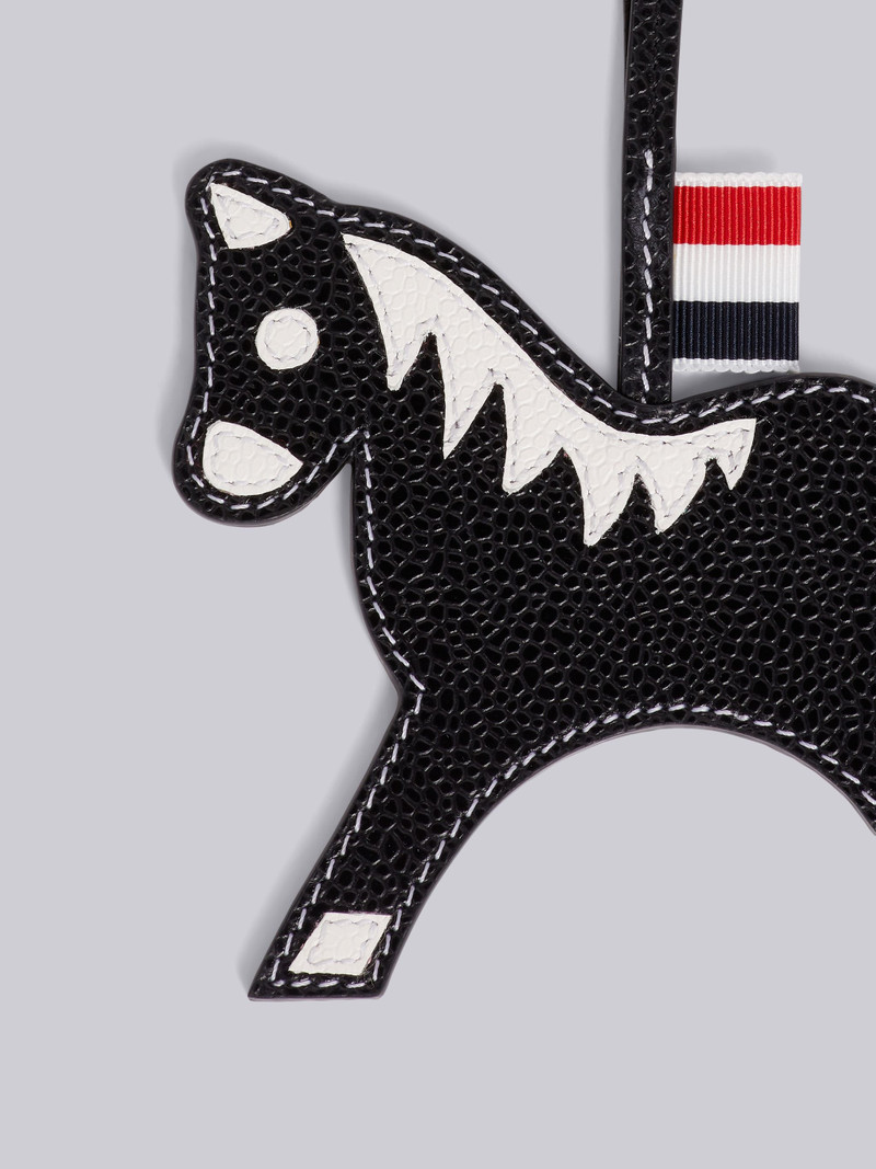 Thom Browne Black Pebbled Calfskin Horse Charm outlook