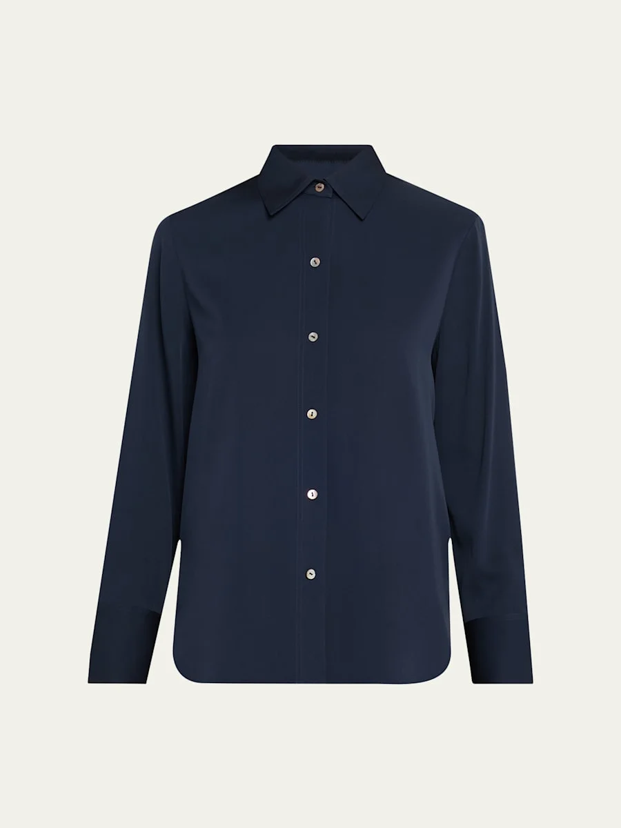 Classic Button-Front Blouse - 1