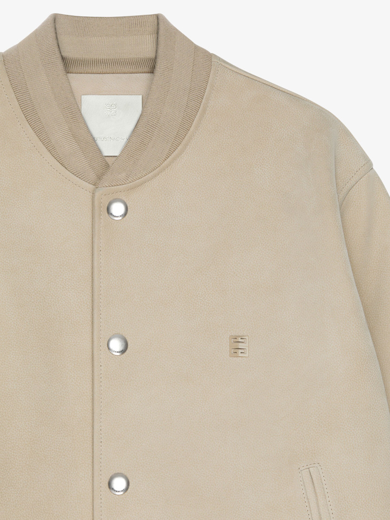 VARSITY JACKET IN GRAINED NUBUCK WITH 4G DETAIL 5