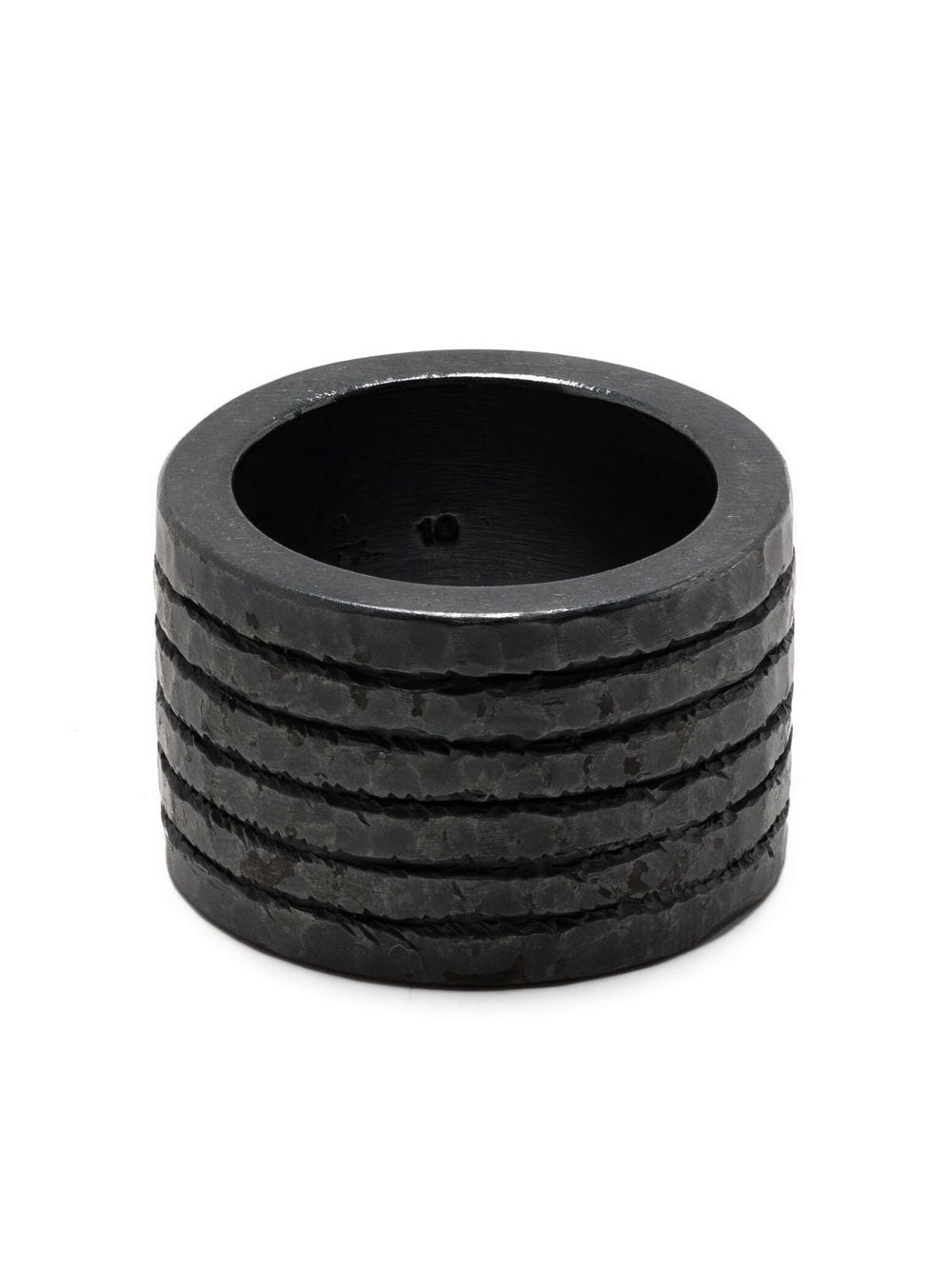 Plane oxidised band ring - 1