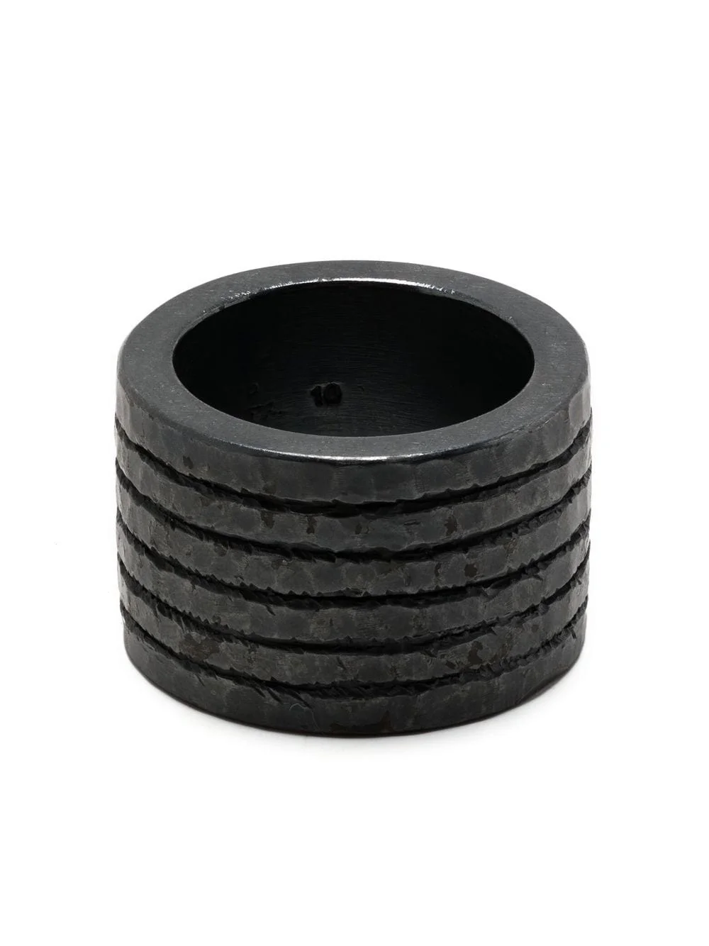 Plane oxidised band ring - 1
