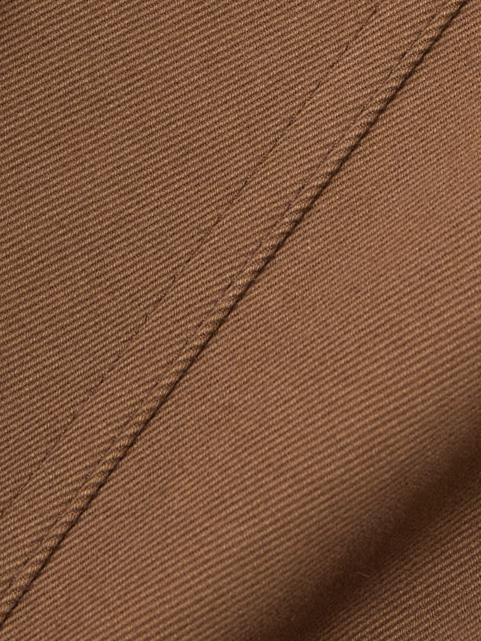 Appliquéd cotton-blend gabardine straight-leg pants Brown - 5
