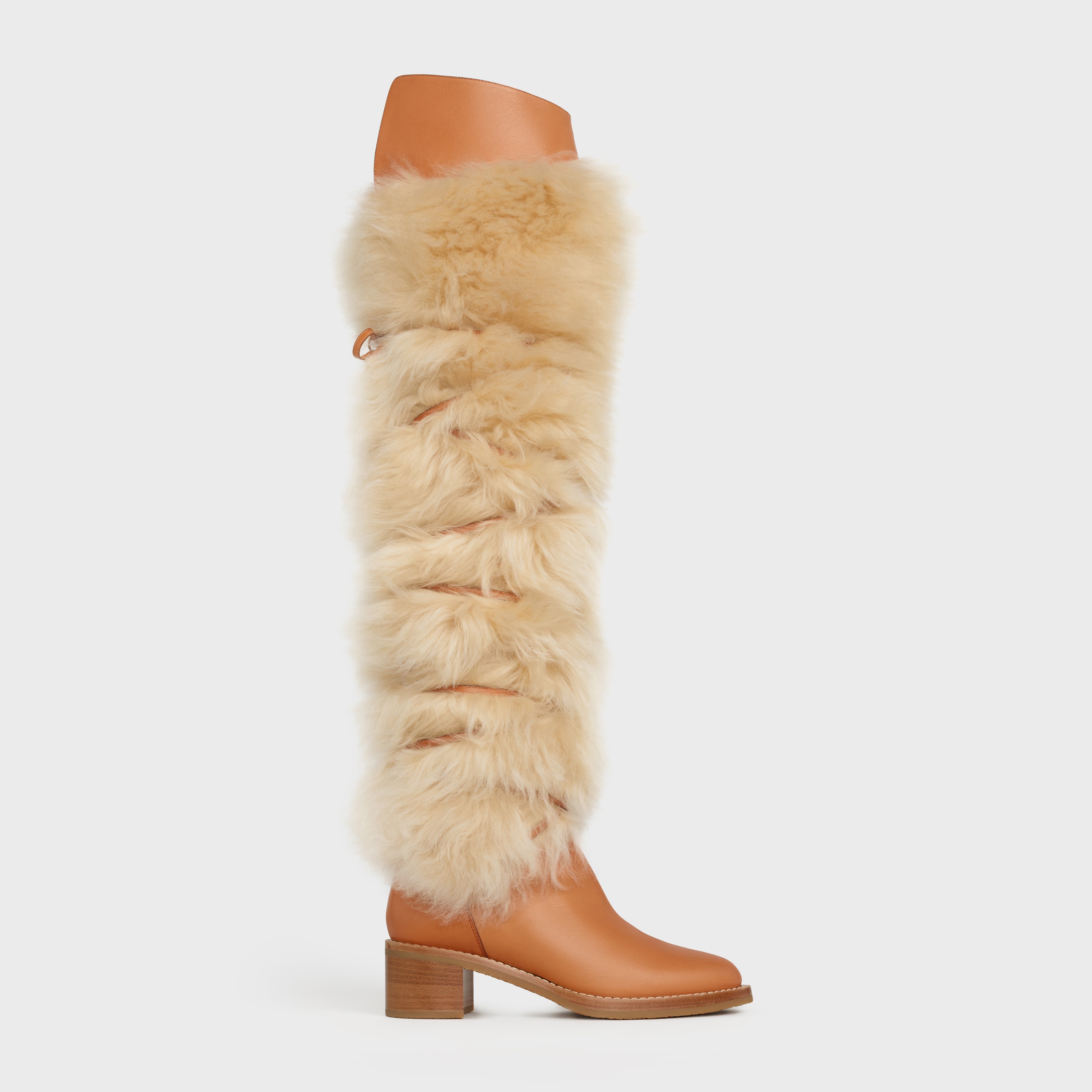 Celine Folco Boot in Lamb fur and Calfskin - 1