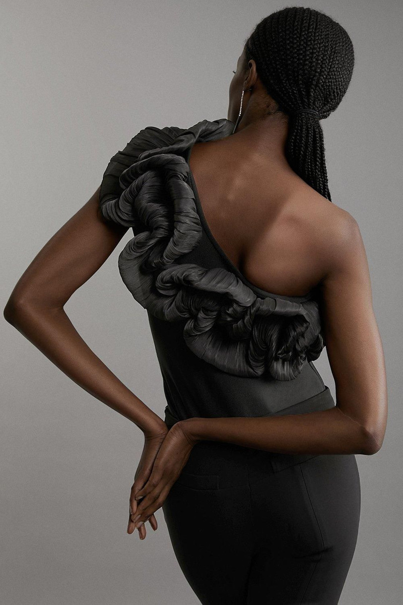 Figure Form Bandage Silk Look Knit Bodysuit 5
