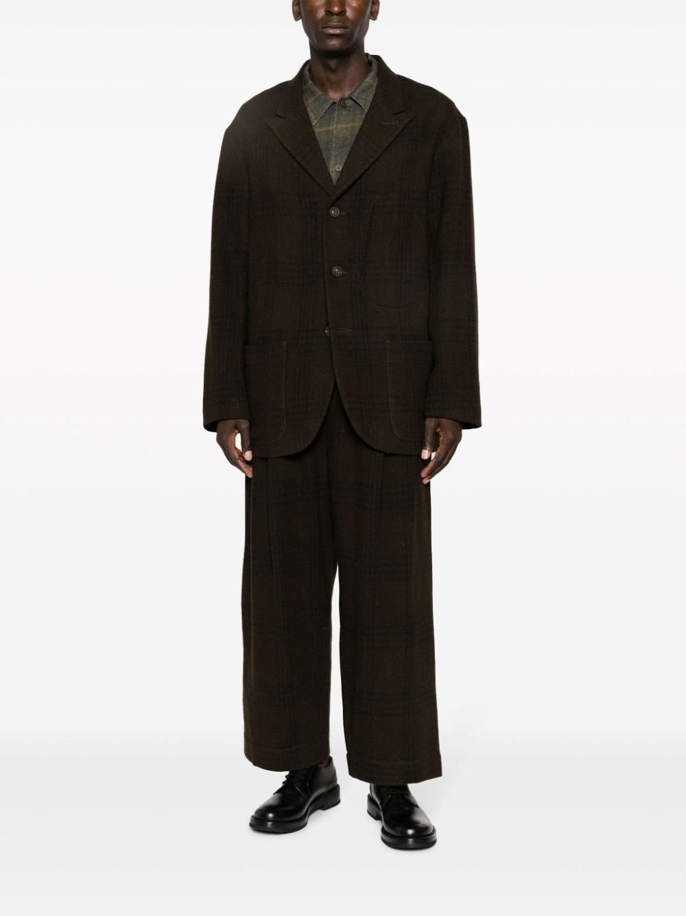 peak-lapels check-pattern blazer - 2