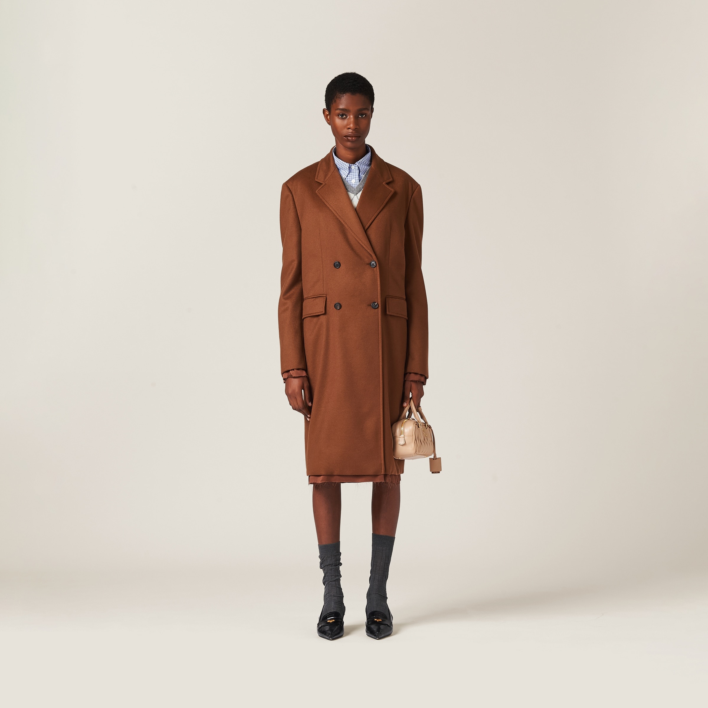 Double-breasted velour coat - 2