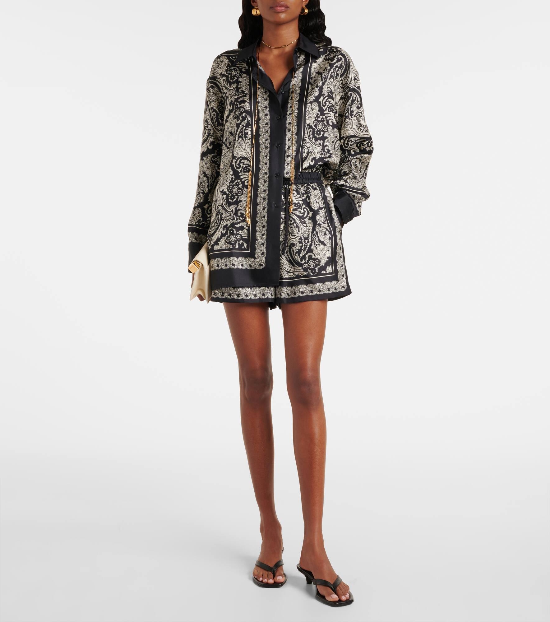 Alfie paisley silk twill shirt - 2