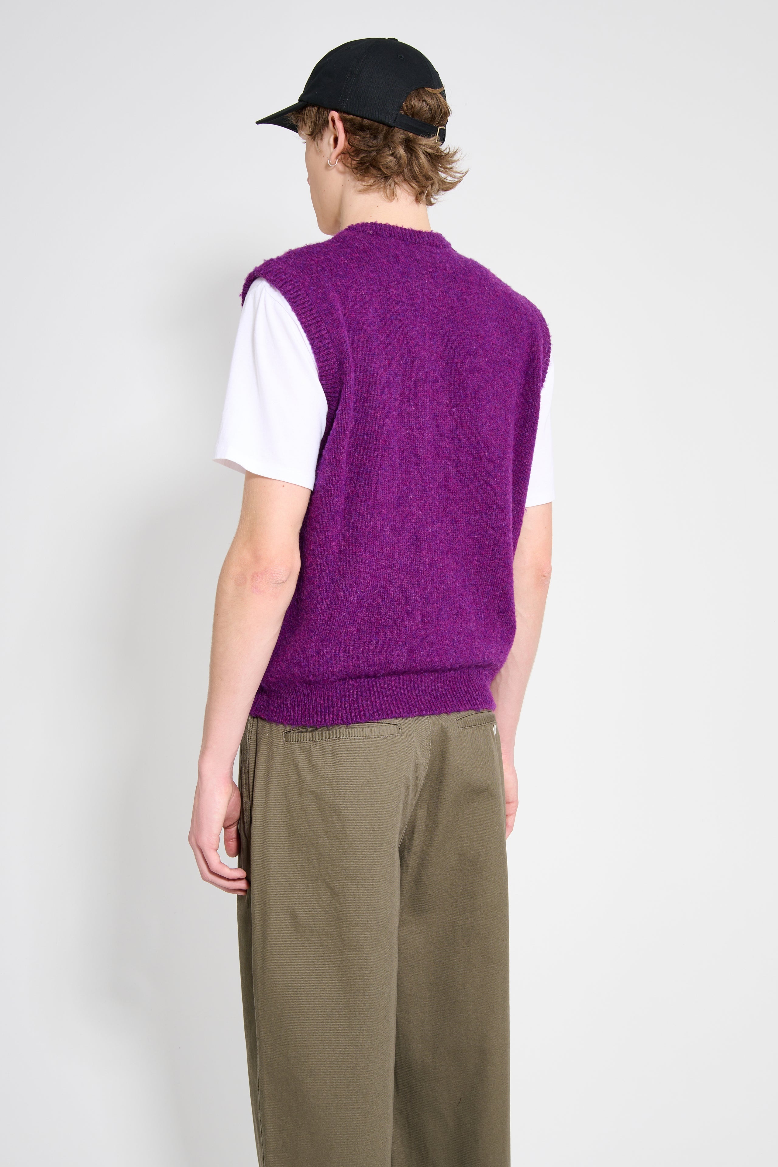 NOAH CREW NECK SHETLAND SWEATER VEST ROYAL EMINENCE - 4