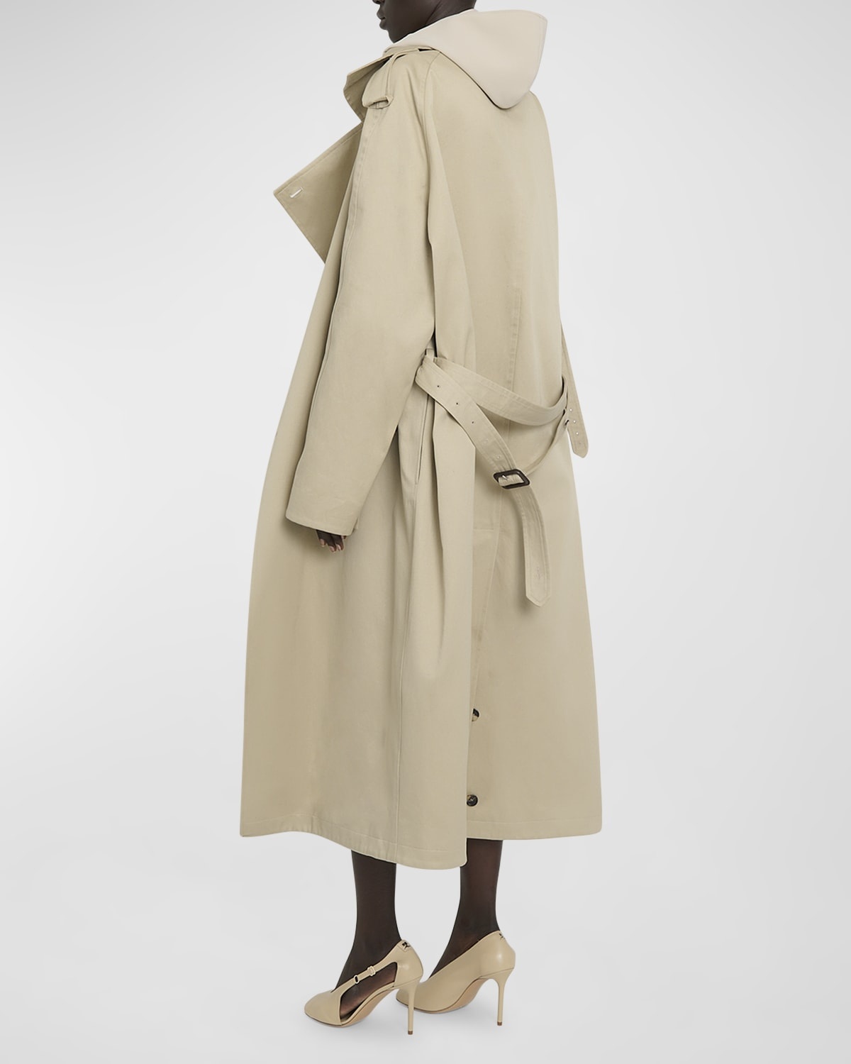 Oblique Cotton Trench Coat - 4