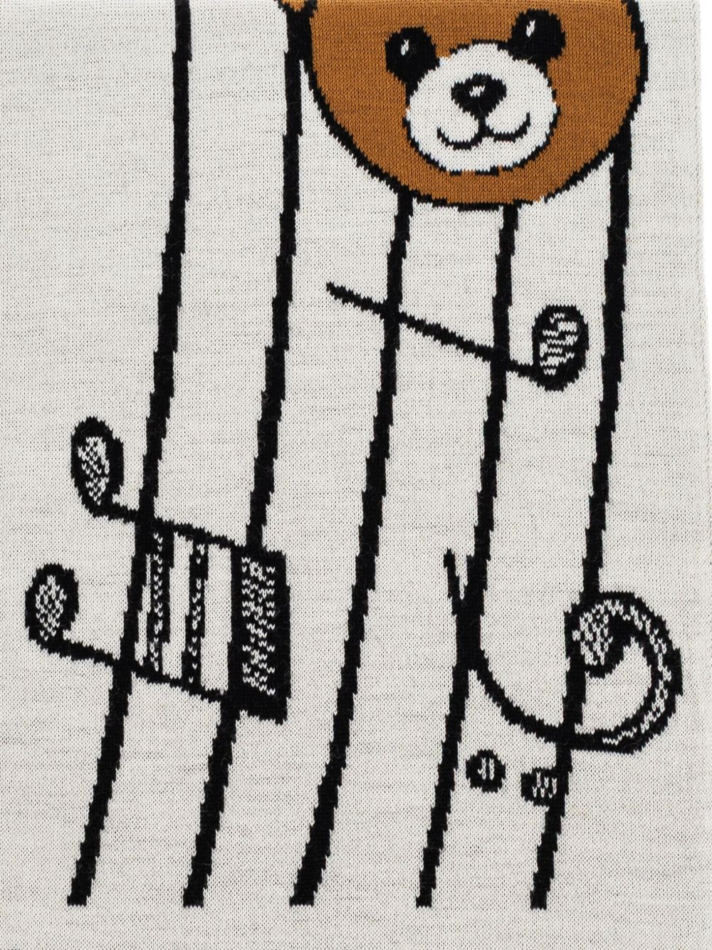 teddy bear-intarsia scarf - 3