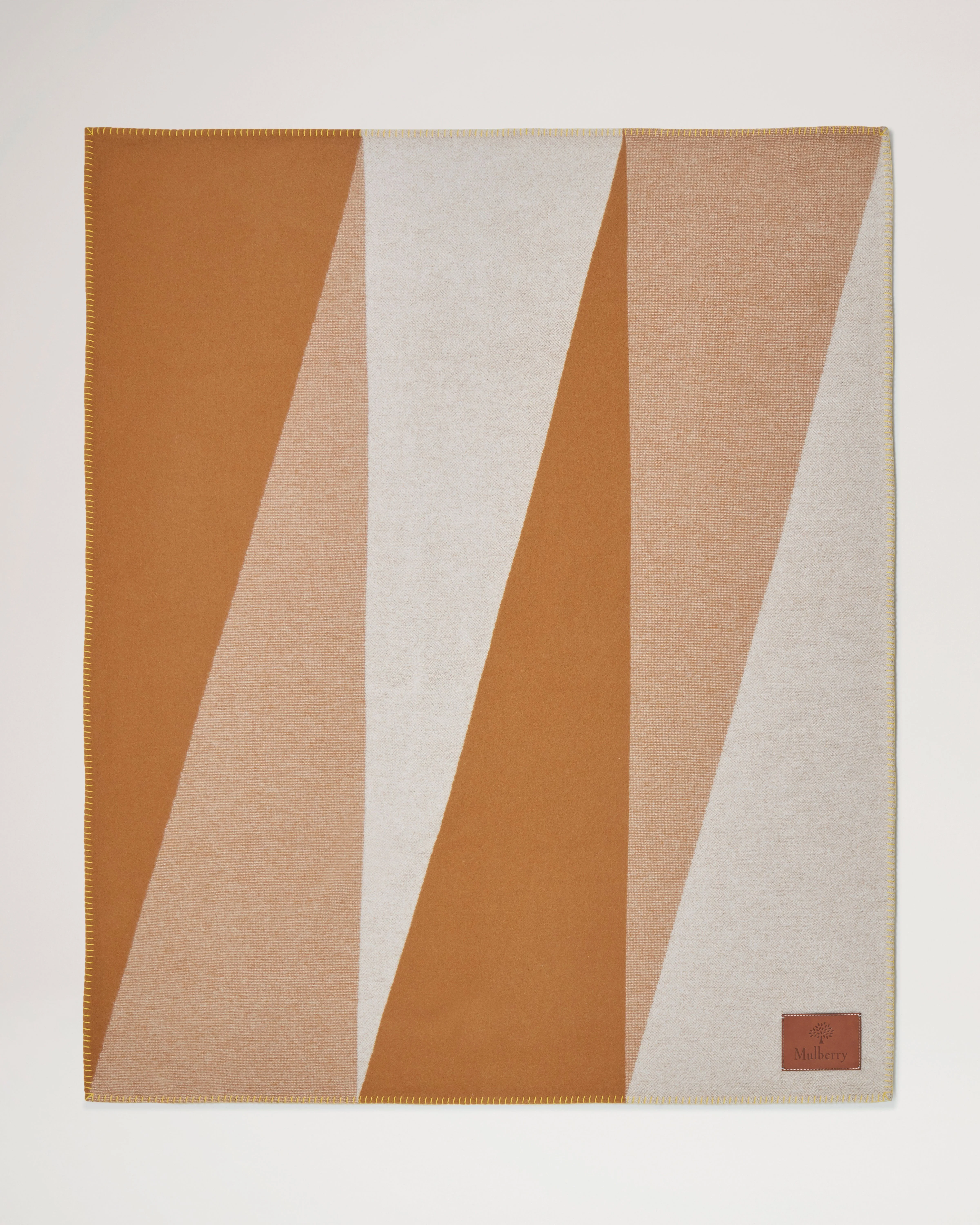 Colour Block Blanket
Teak & Cream Lambswool - 1