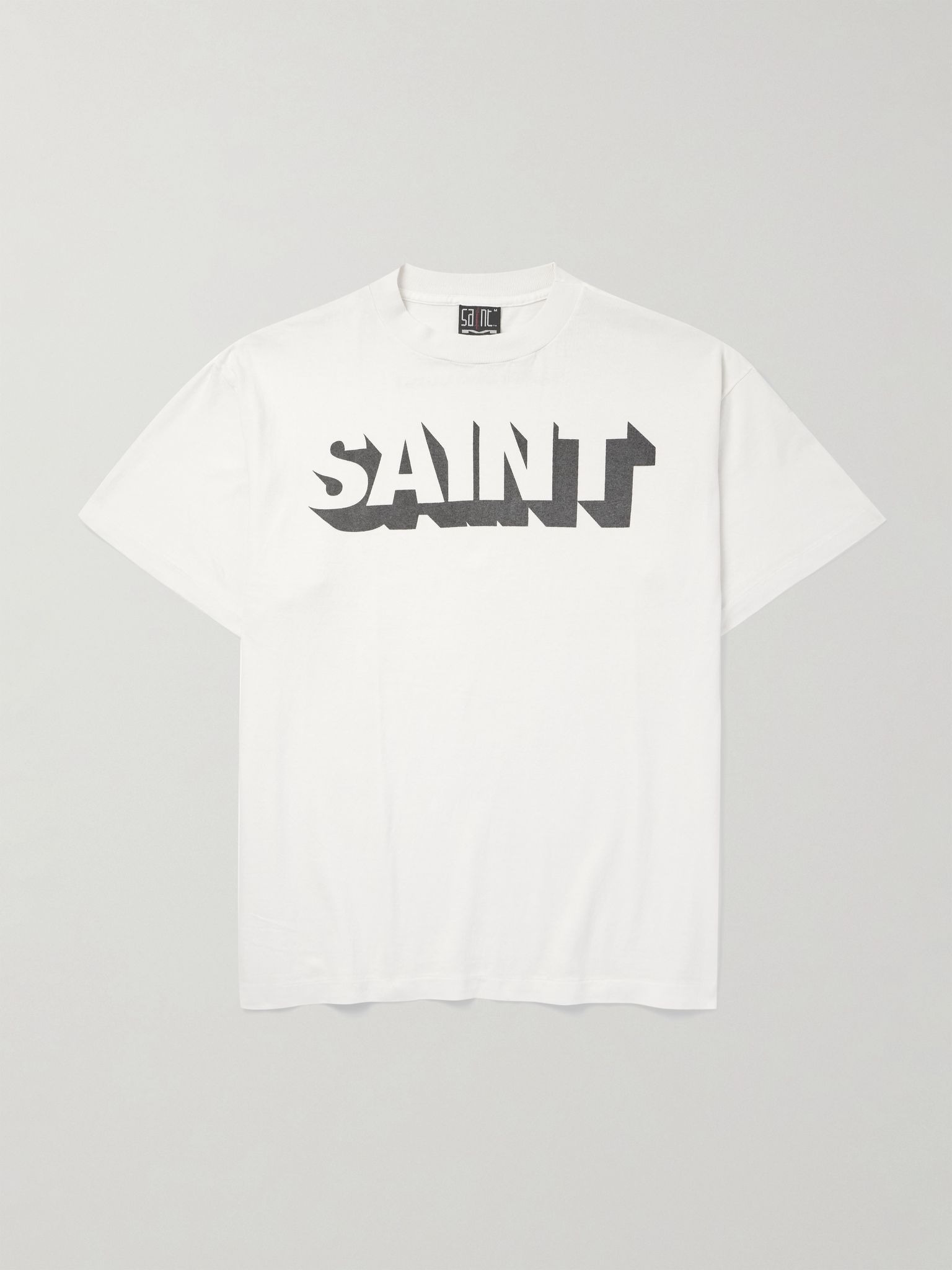 Alpha Logo-Print Cotton-Jersey T-Shirt White - 1