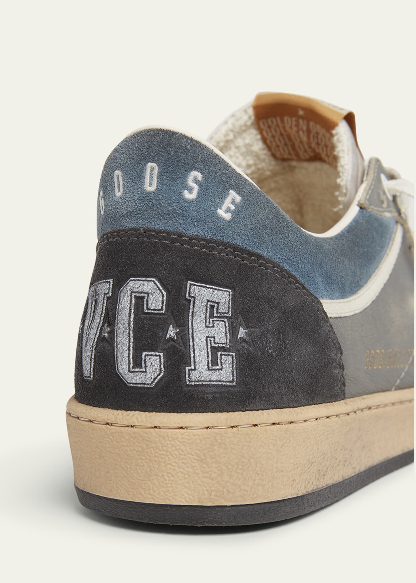 Men's Ballstar Leather and Suede Low-Top Sneakers - 6