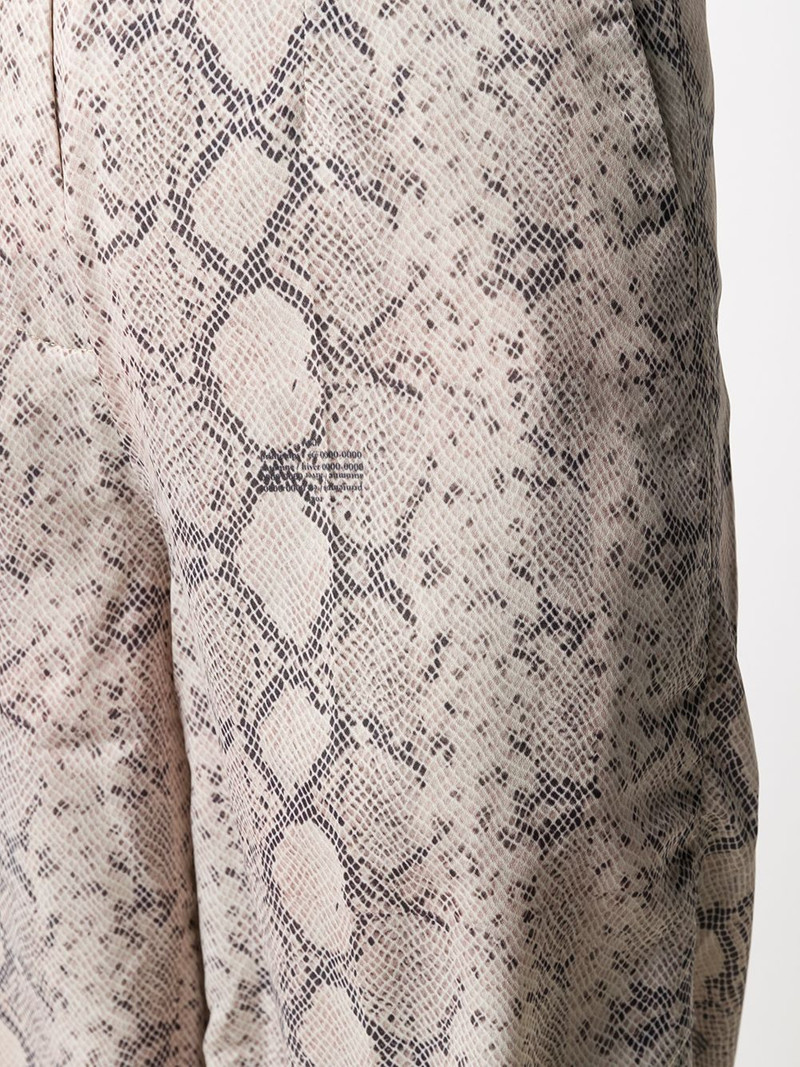 snakeskin print wide-leg trousers 5