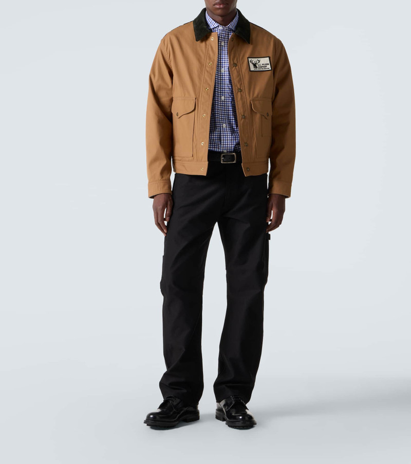 Junya Watanabe MAN Leather-trimmed straight jeans outlook