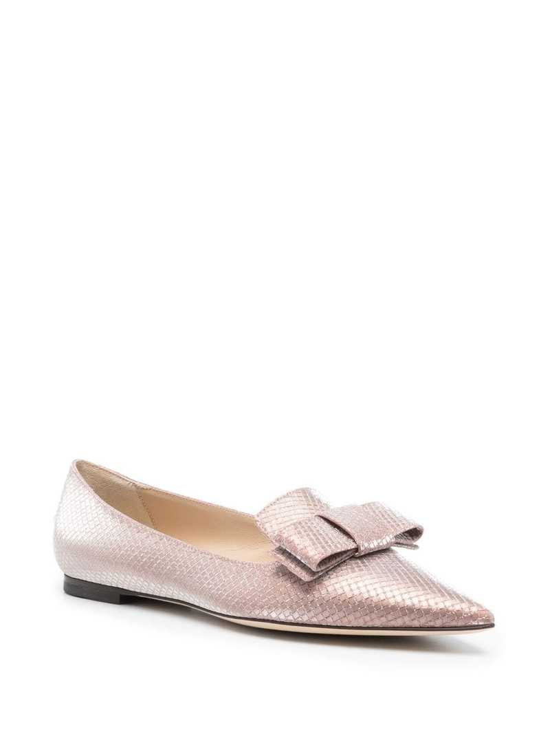 JIMMY CHOO Gala metallic ballerina shoes outlook