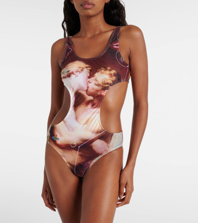 Vivienne Westwood The Kiss printed cutout swimsuit outlook