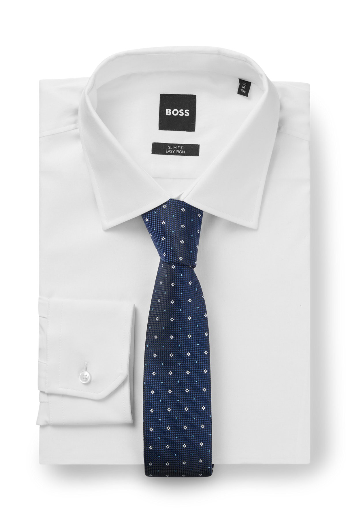 SILK-BLEND TIE WITH JACQUARD-WOVEN PATTERN - 3