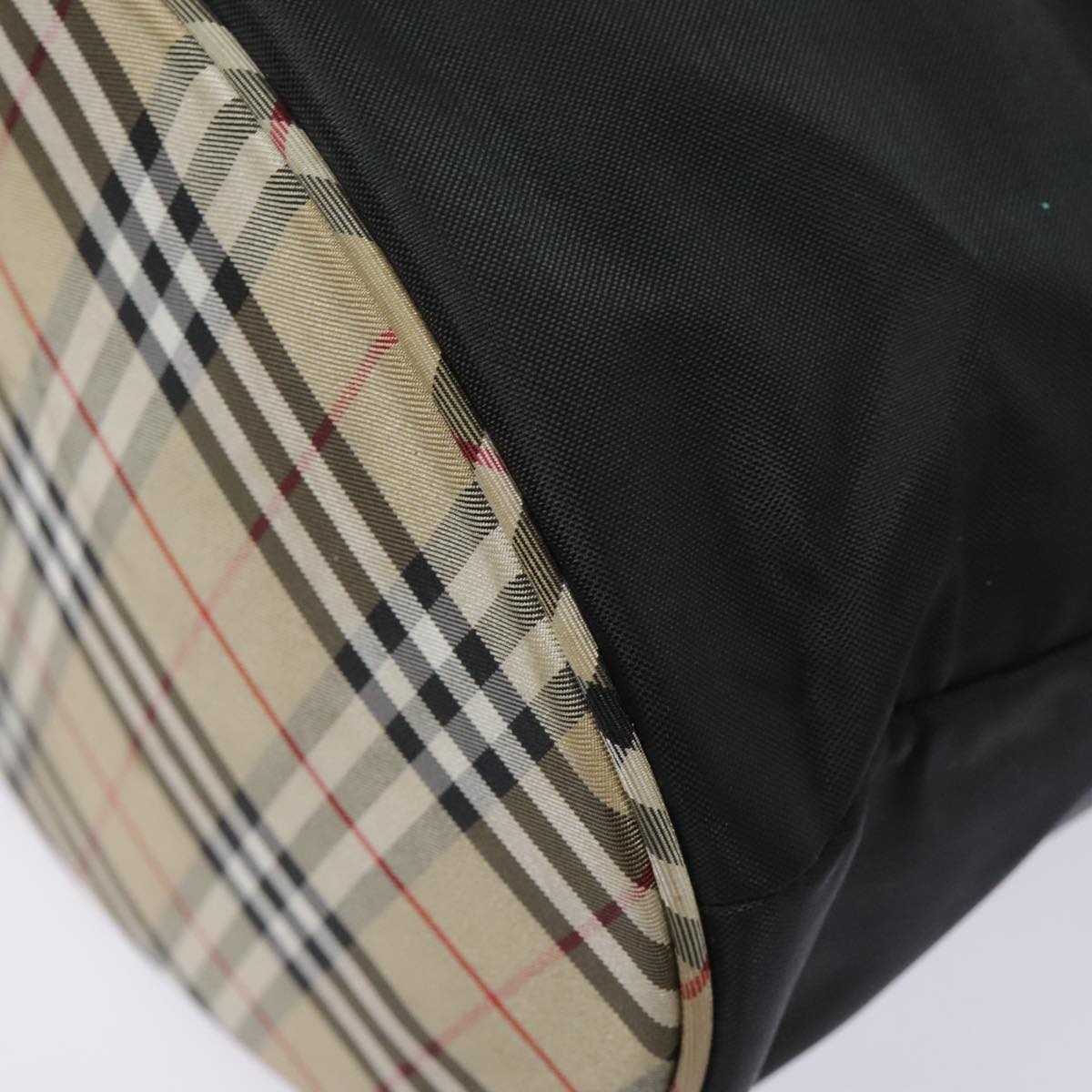 Burberry Nova Check Blue Label Tote Bag Nylon Black Beige - 16