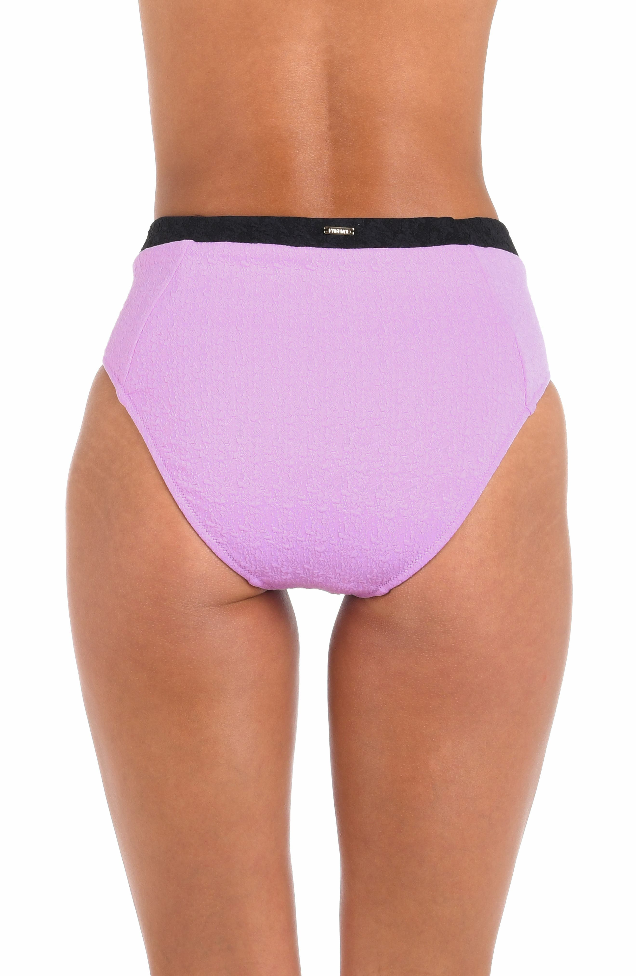 L'AGENCE Vanessa Colorblock High Waist Bikini Bottoms in Light Violet at Nordstrom - 2
