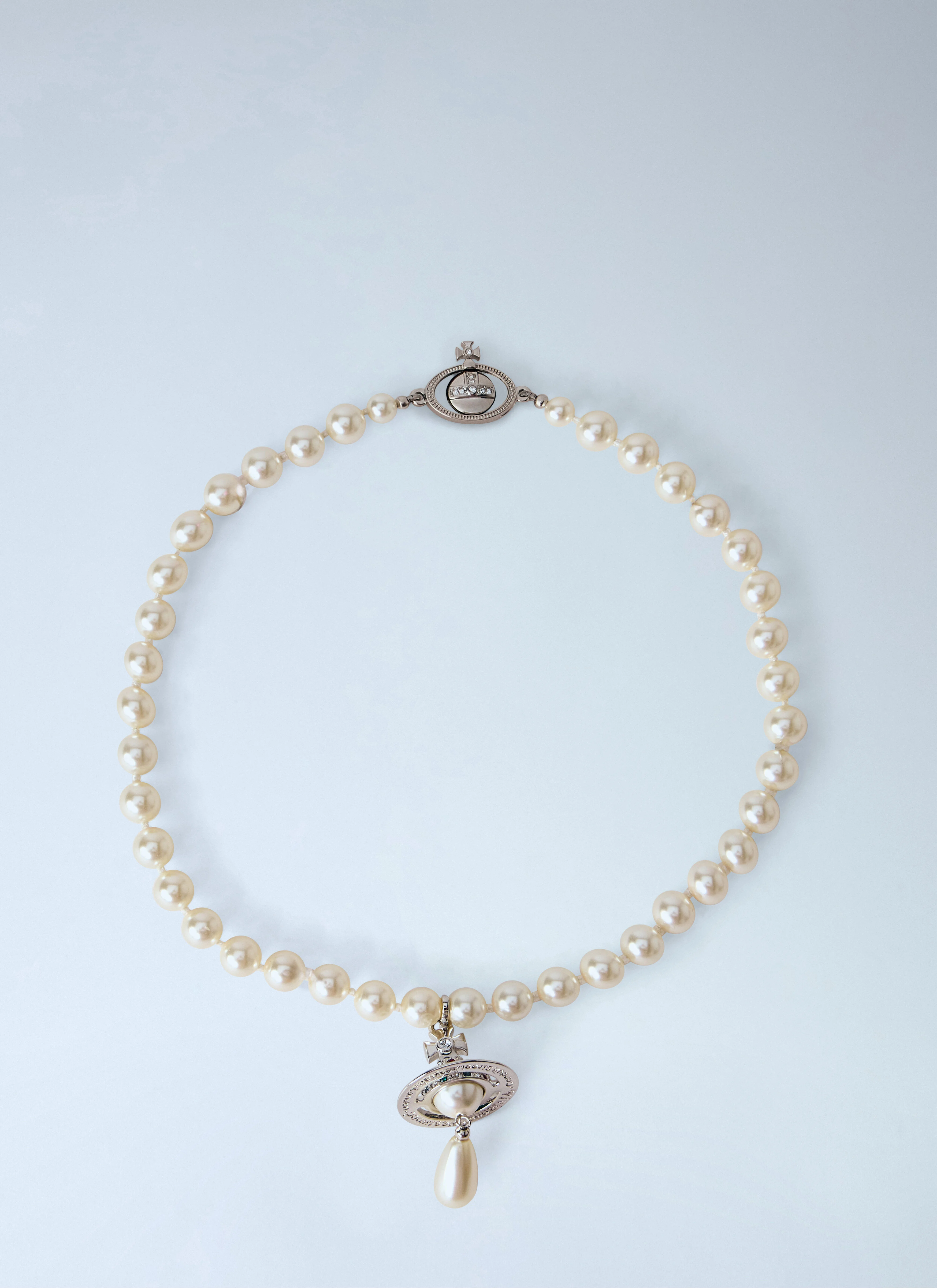 One Row Pearl Drop Choker - 1