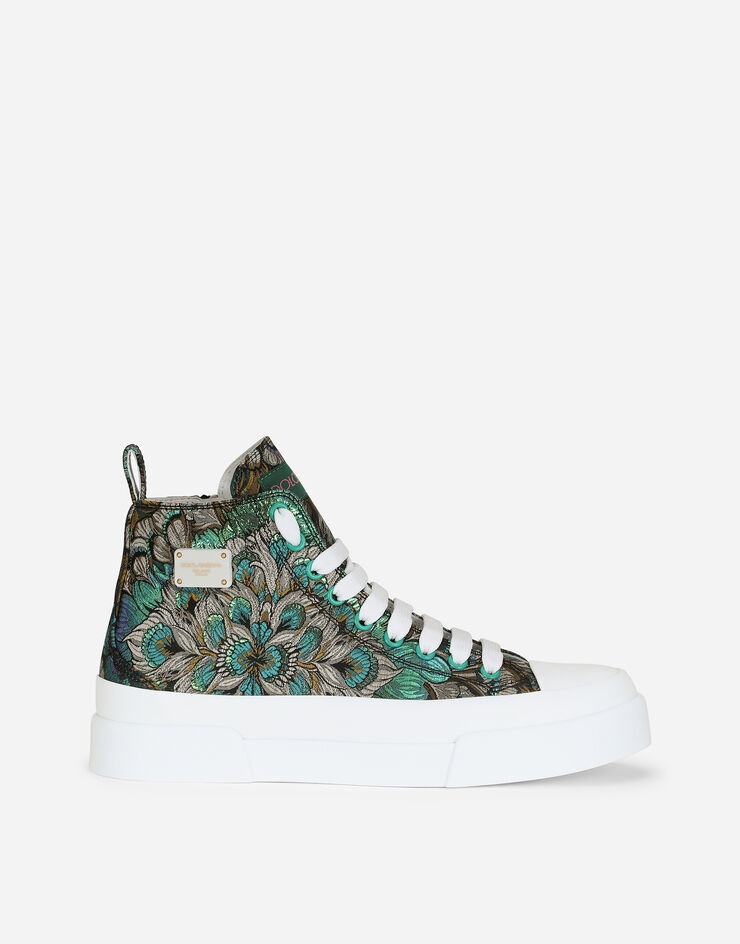 Brocade Portofino light high-top sneakers with logo plate - 1