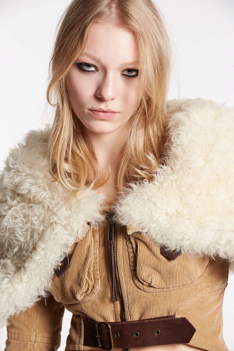 SHEARLING TRIM MINI KABAN - 3