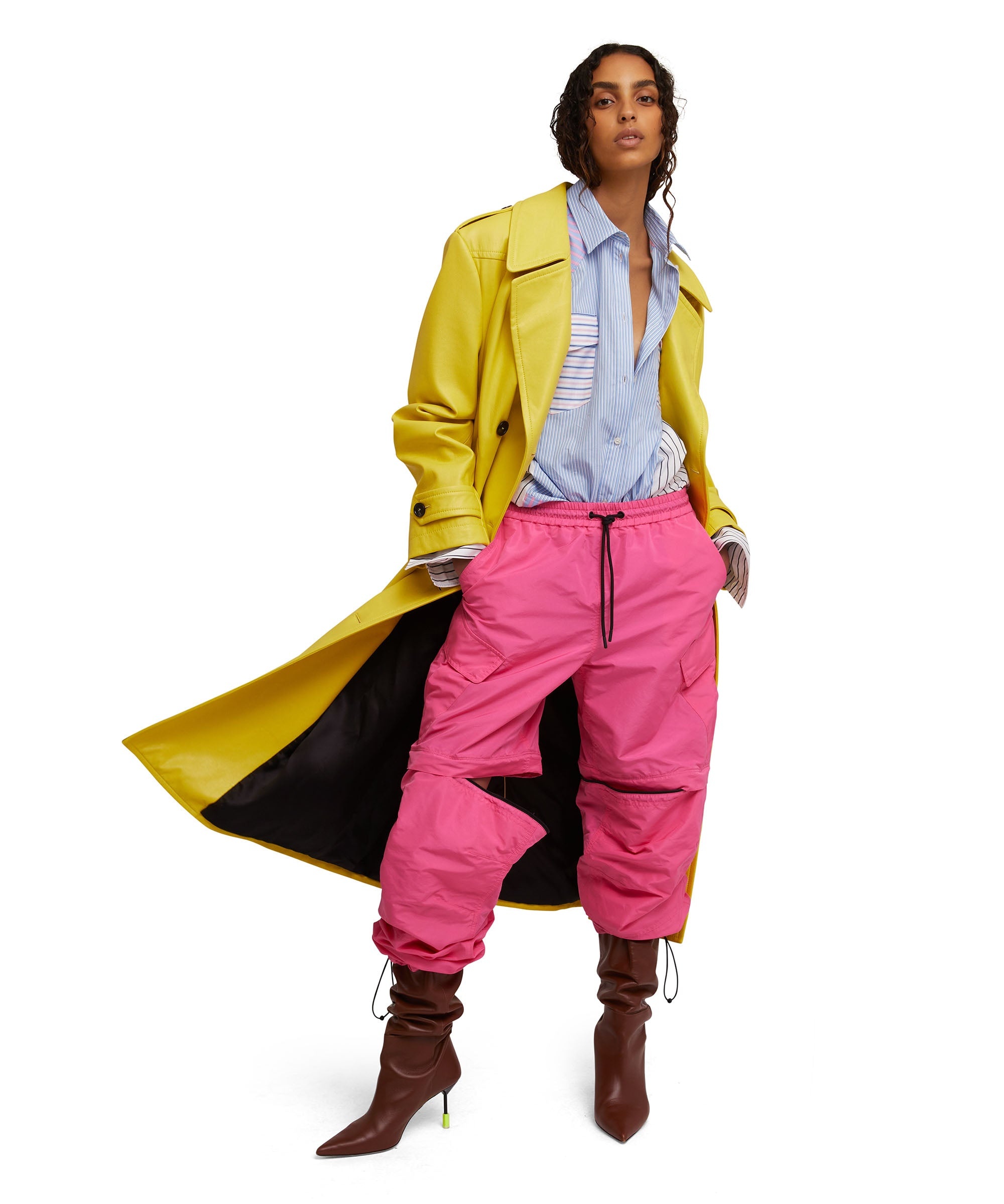 Solid color taffeta cargo pants - 5