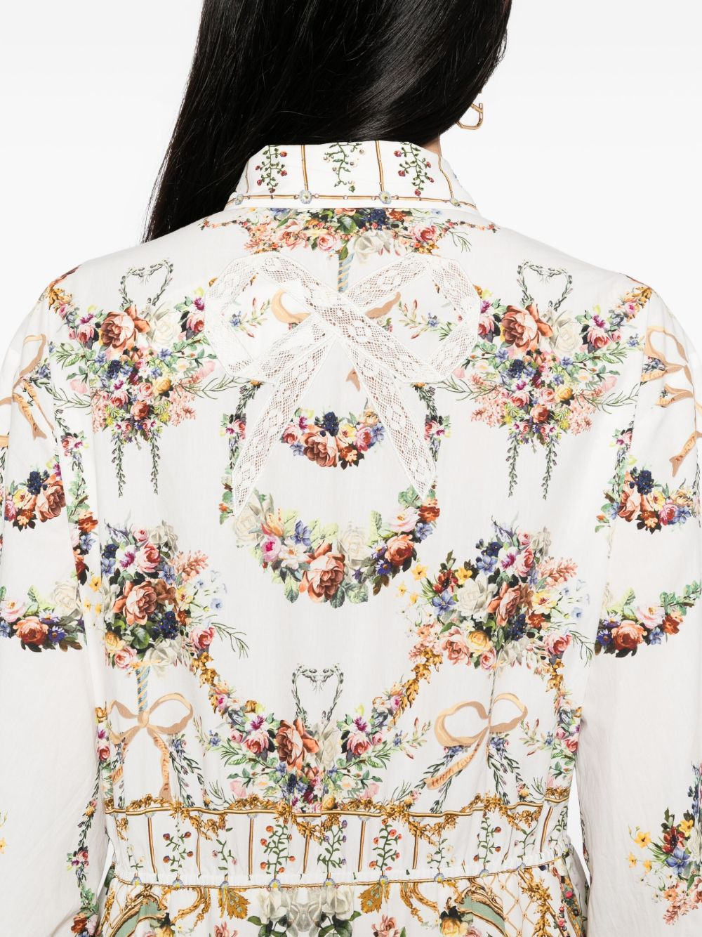 floral-print shirt dress - 5