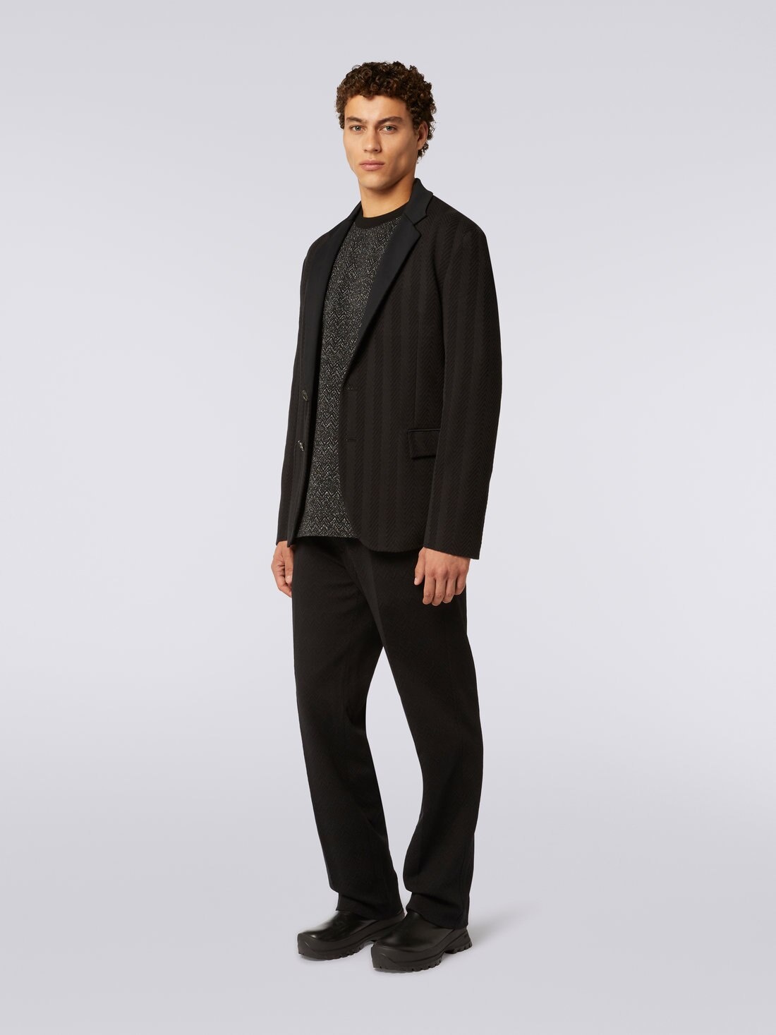 Cotton and viscose chevron jacket - 3