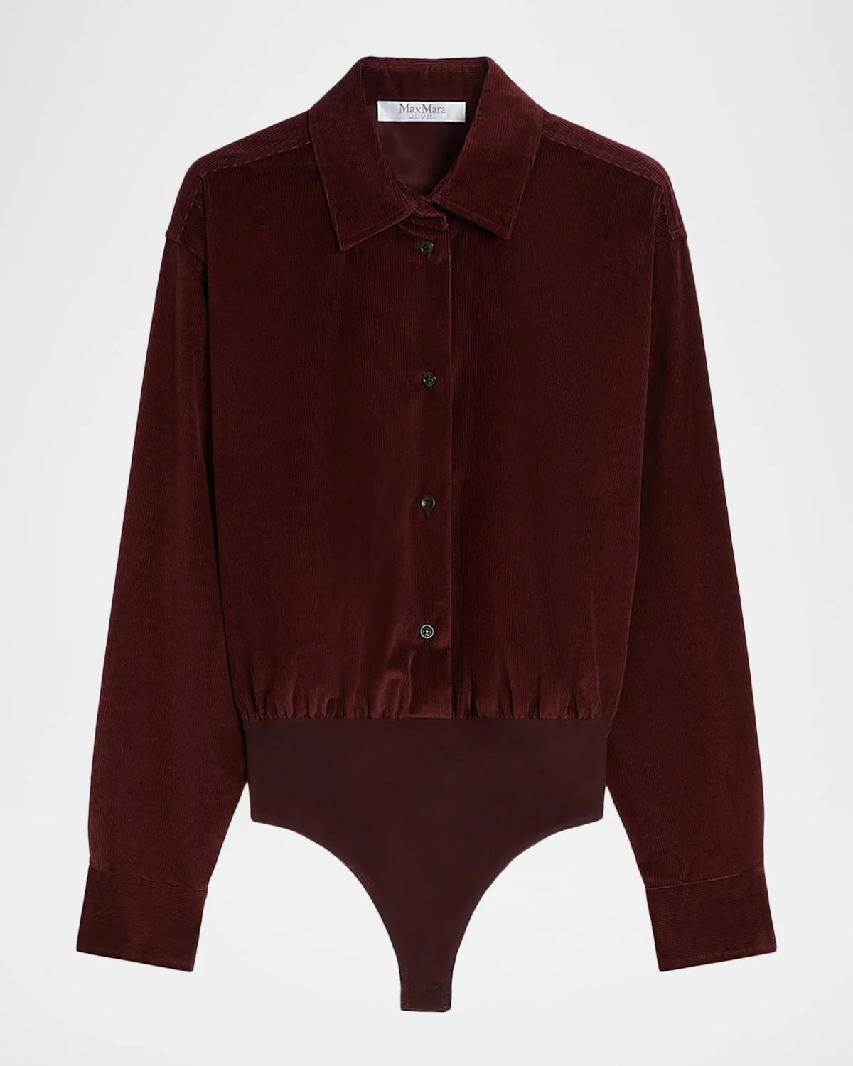 Cherry Cotton Velvet Thong Bodysuit - 1