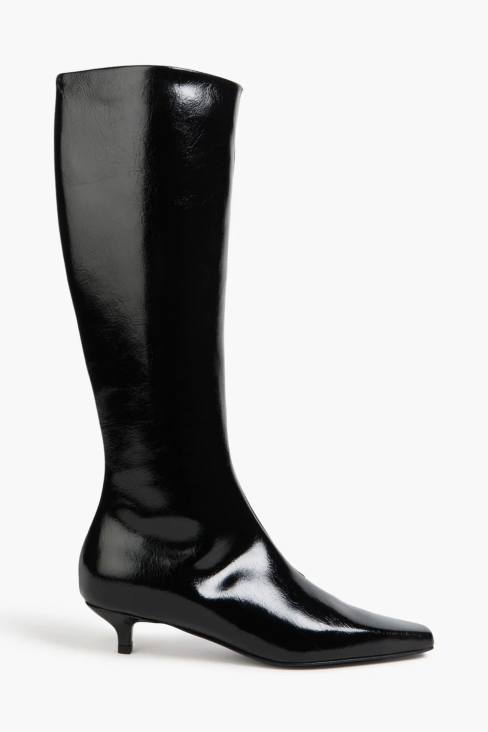 Glossed-leather knee boots - 1