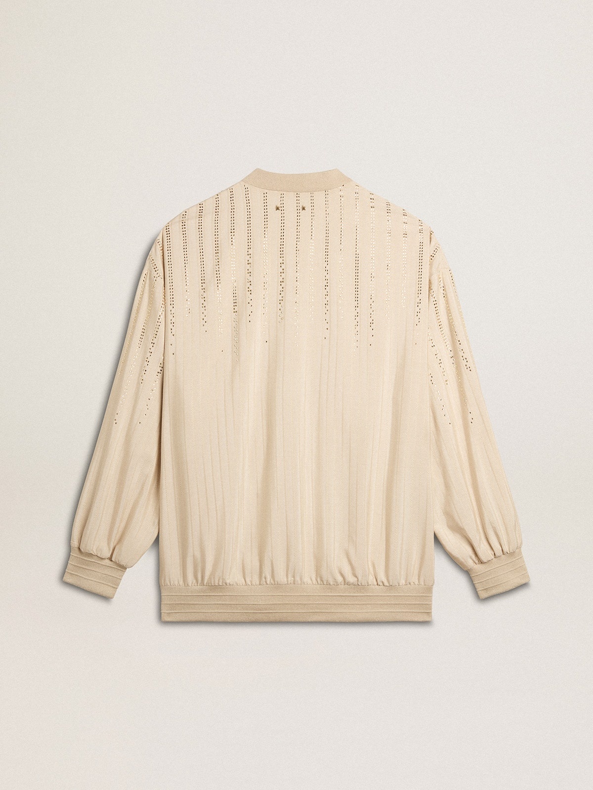 Women's silk and viscose cardigan with pinstripe motif - 7