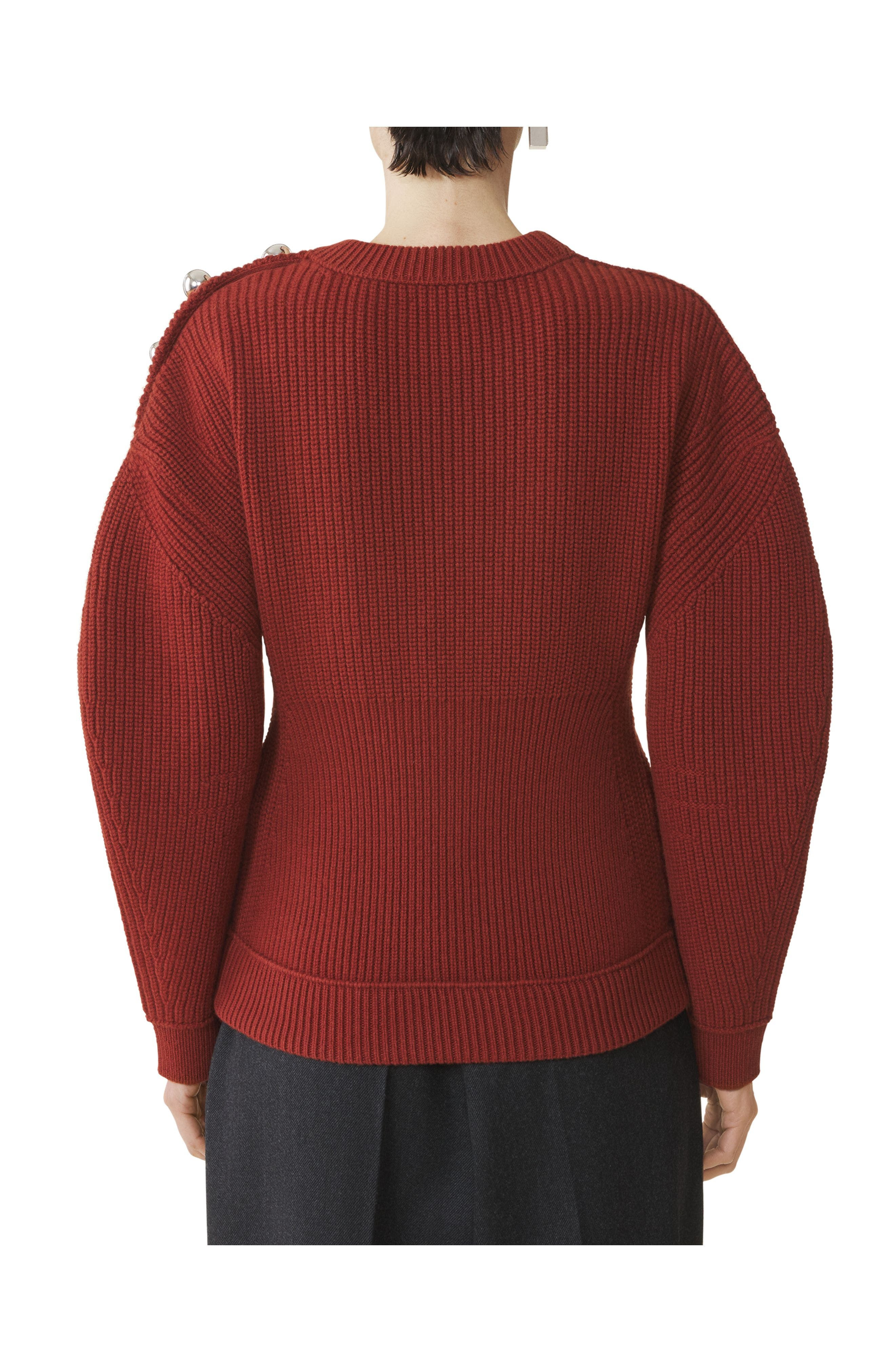 Lanvin Wool Ribbed Sweater in Chestnuts at Nordstrom - 4