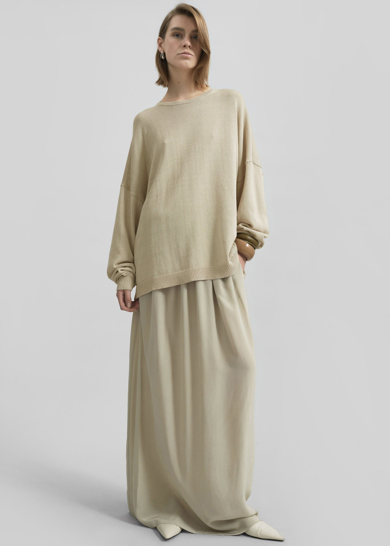 Sibena Silk Maxi Skirt - Cement 5