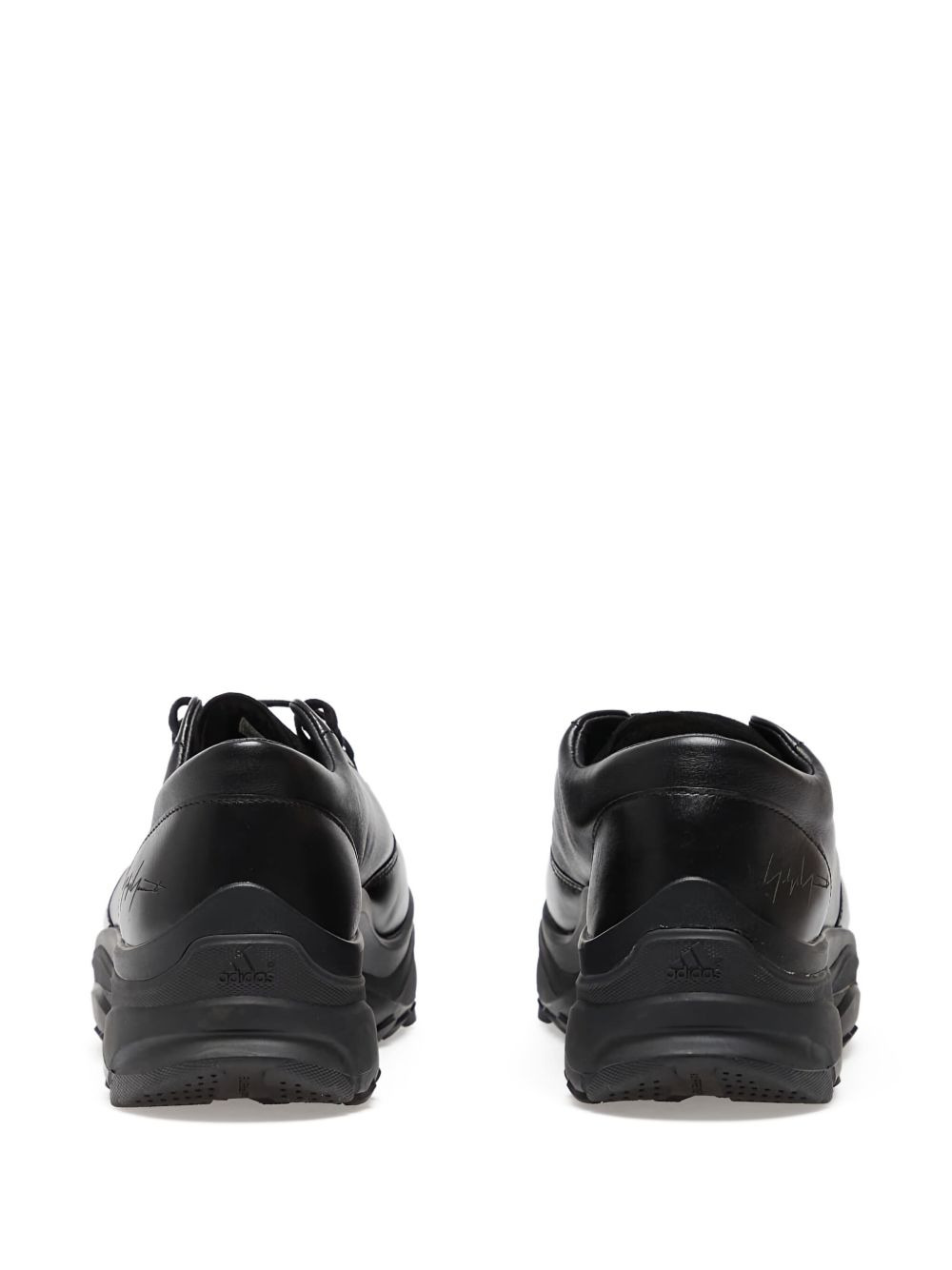 leather lace-up trainers - 3