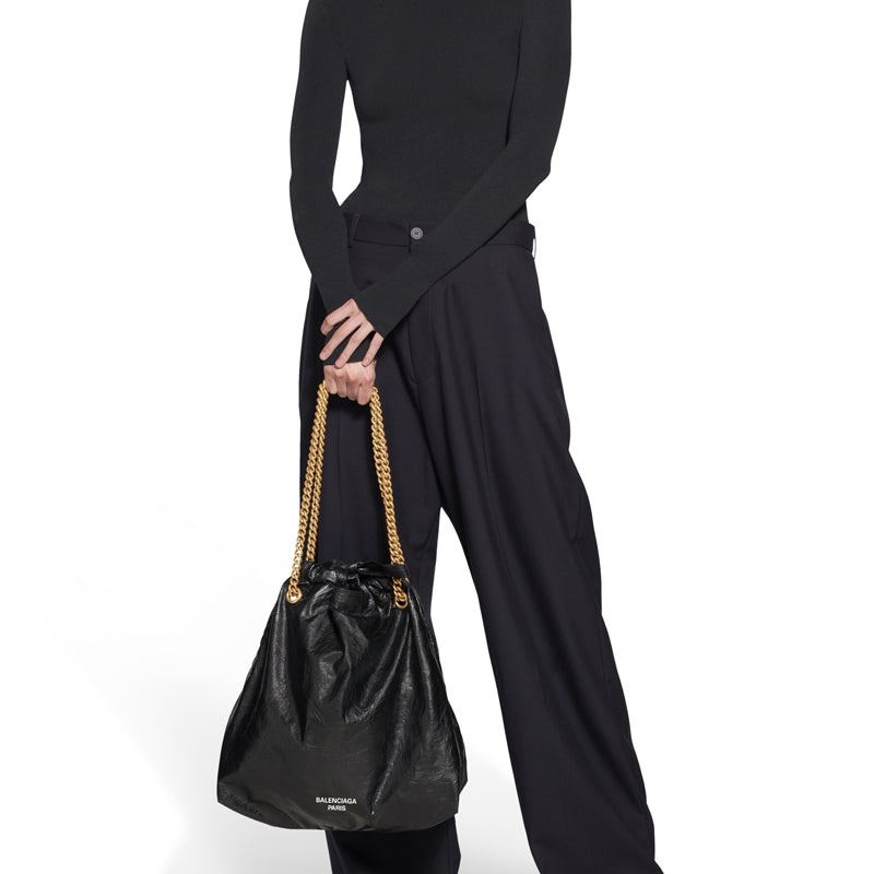 (WMNS) Balenciaga Crush Medium Tote Bag 'Black' 742941210IT1000 - 7