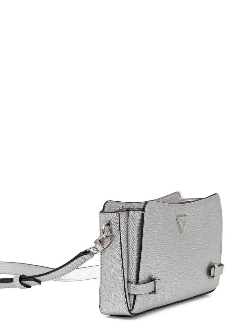 GUESS USA metallic-finish satchel bag outlook