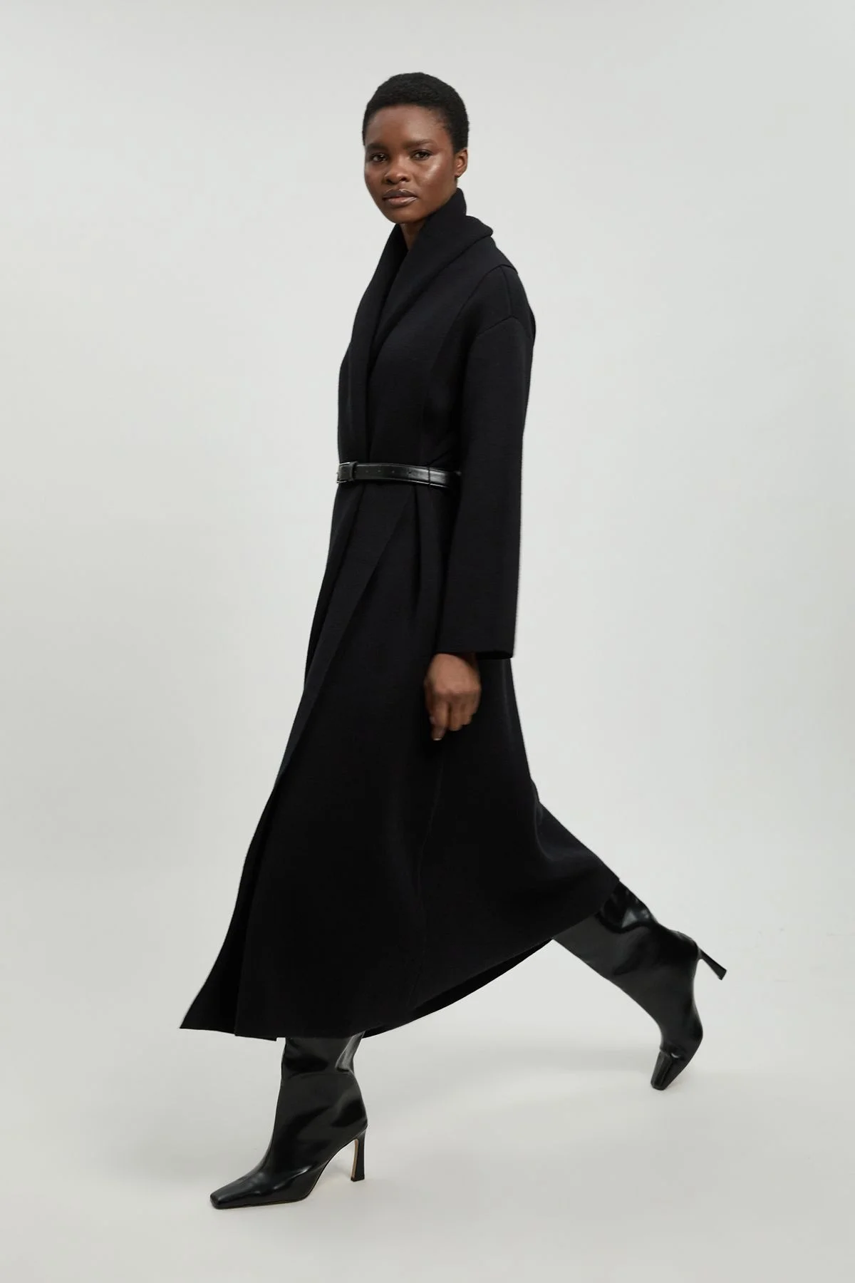 Knit Oversized Belted Midi Coatigan - 1