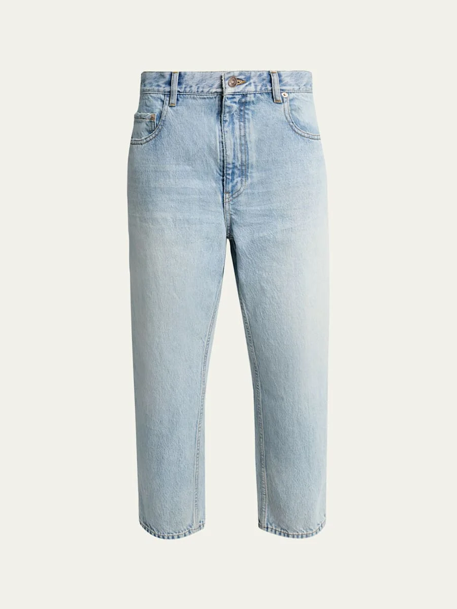 Organic Cotton Vintage Straight-Leg Crop Jeans - 1