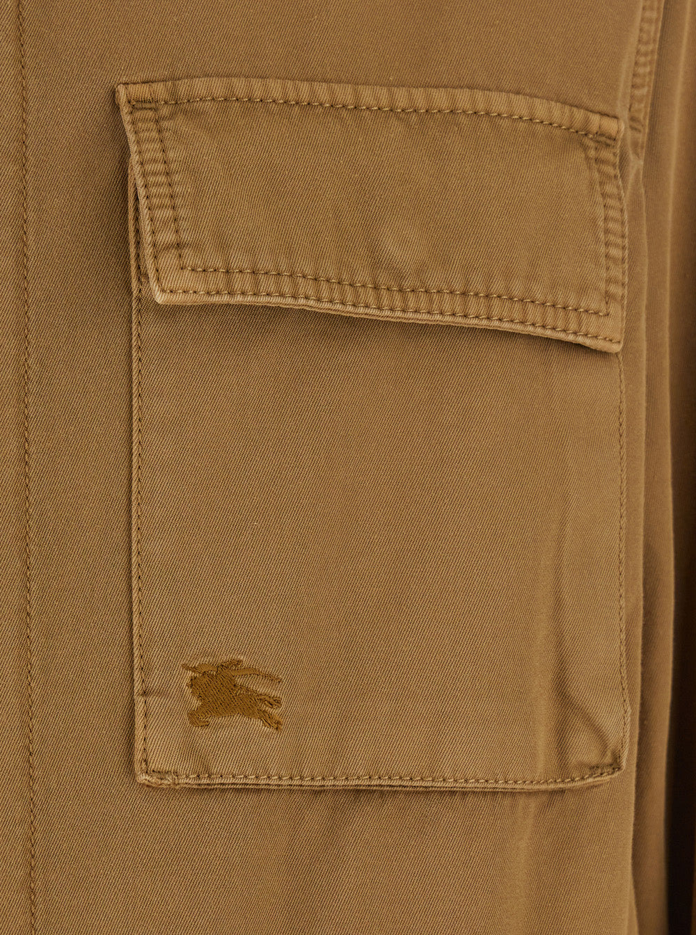 Burberry Men Beige High Neck Jacket With Ekd Embroidery On The Front In Cotton Man - 3