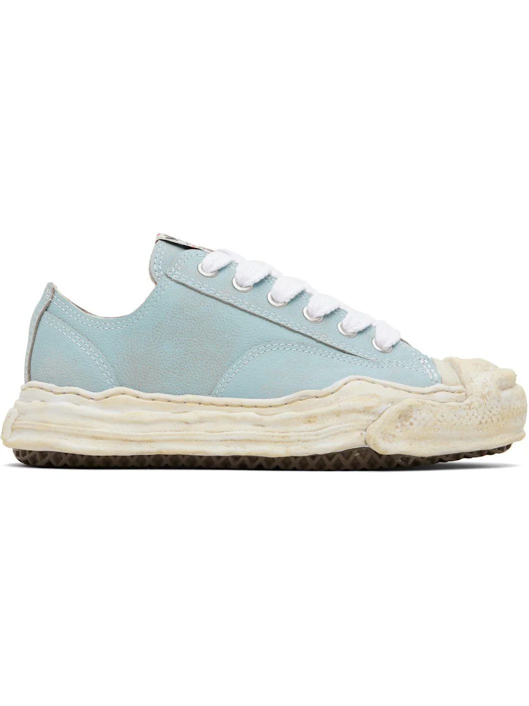 Blue 'Hank' OG Sole Shrink Leather Low-Top Sneakers - 1