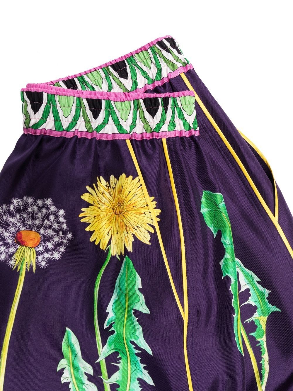 dandelion-print silk palazzo trousers - 2
