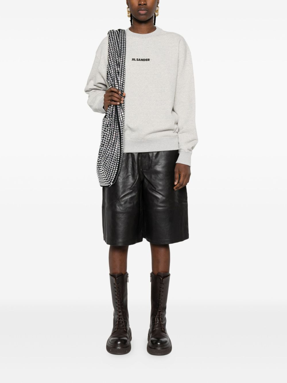 Jil Sander Women Logo Cotton Crewneck Sweatshirt - 2