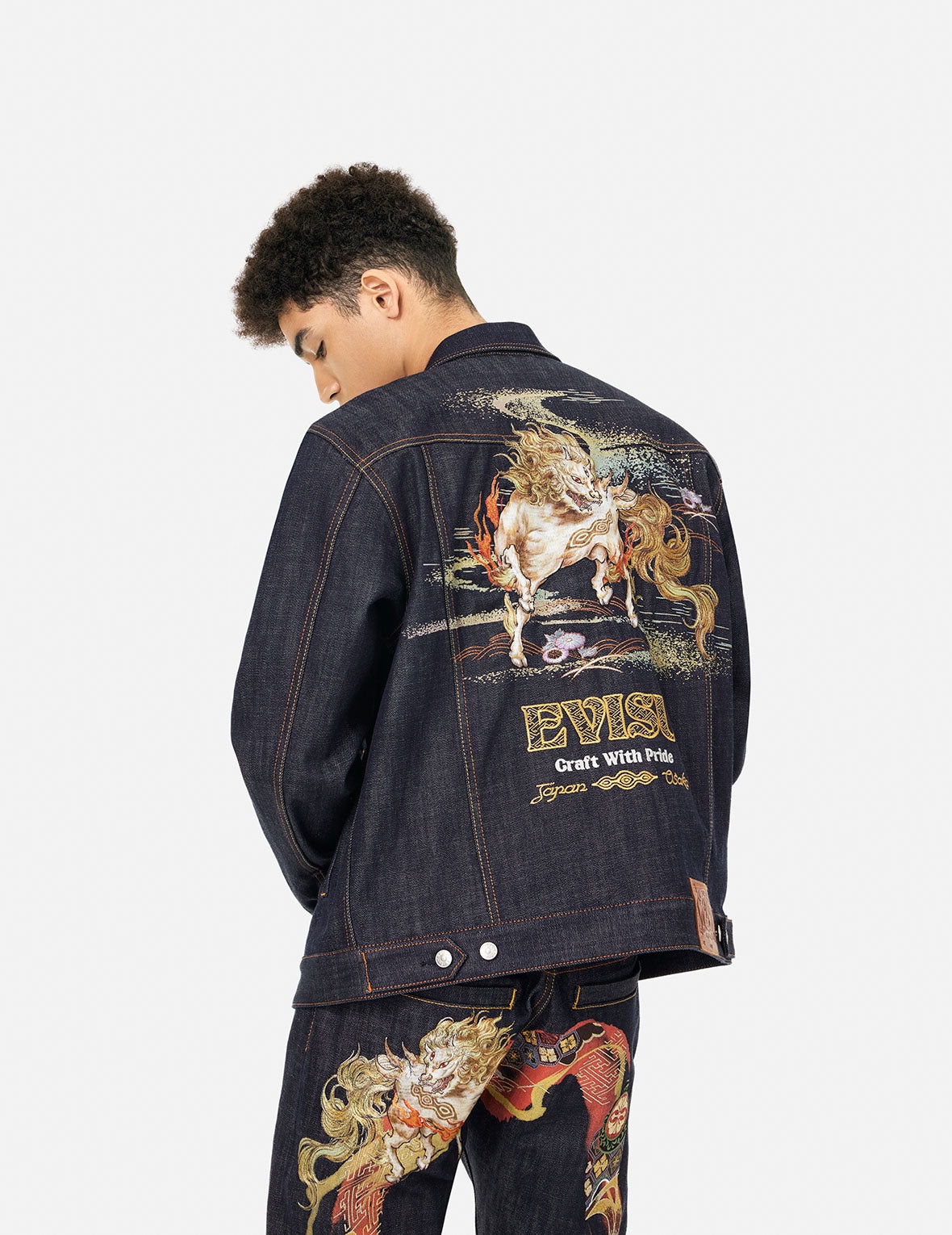 Hakutaku Embroidery Relax Fit Denim Jacket - 5
