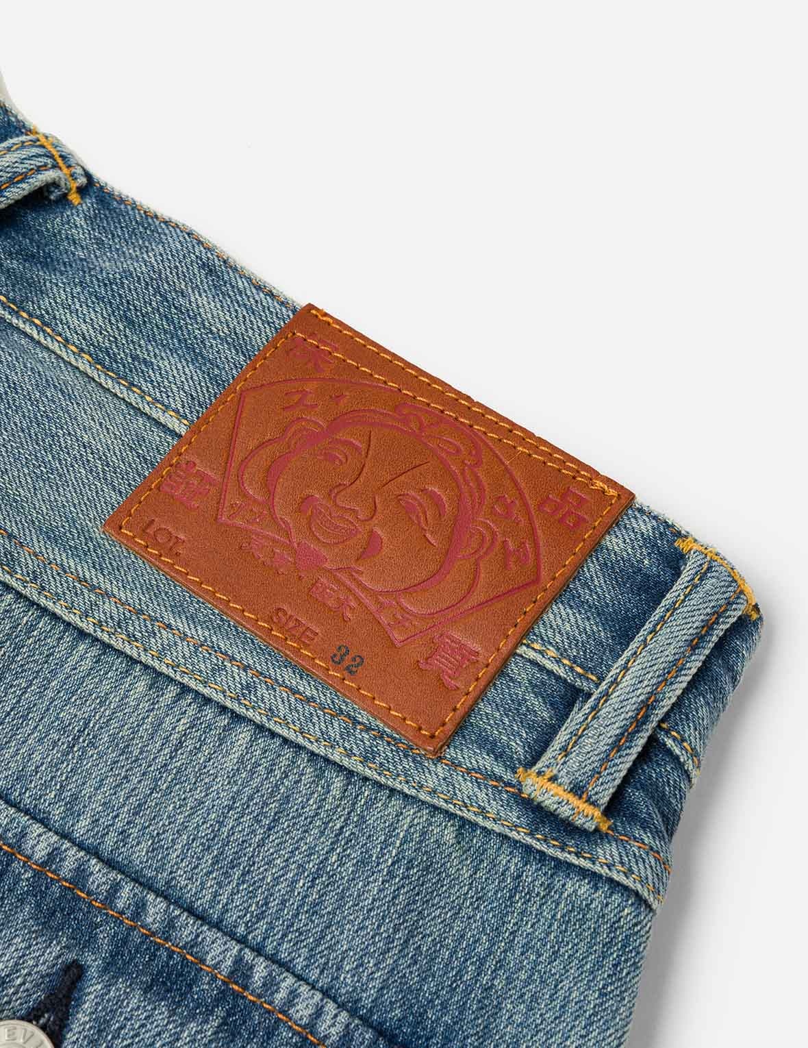 Seagull Print Regular Fit Denim Shorts - 7