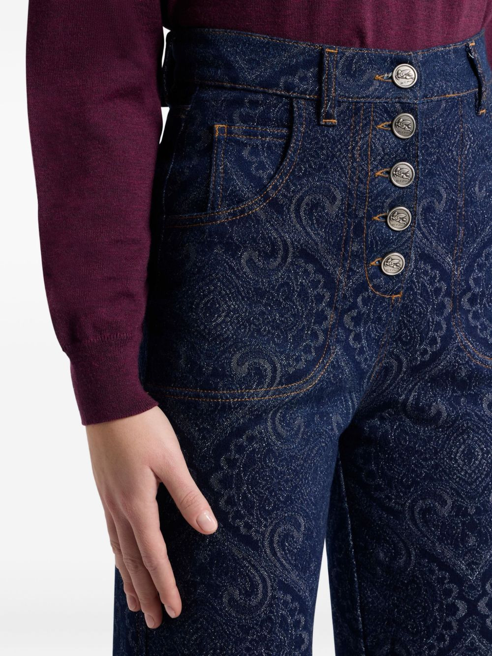 paisley-jacquard jeans - 5