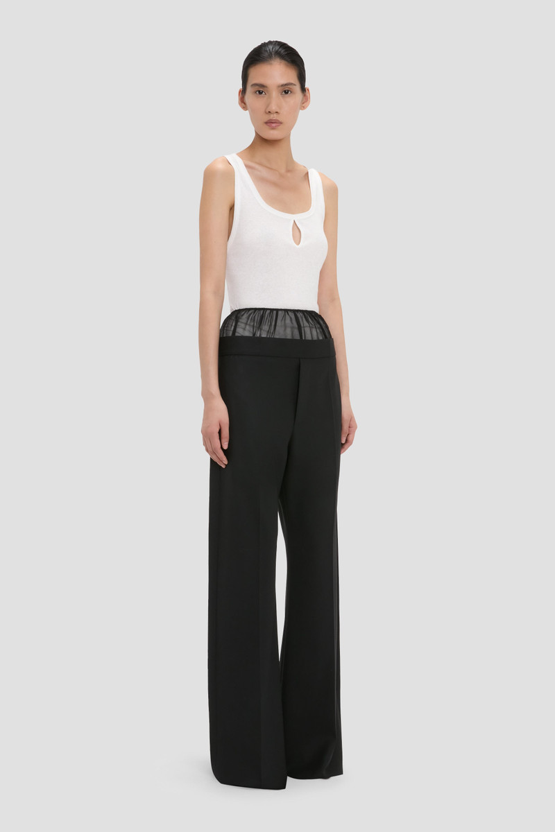 Sheer Panel Trouser In Black 3