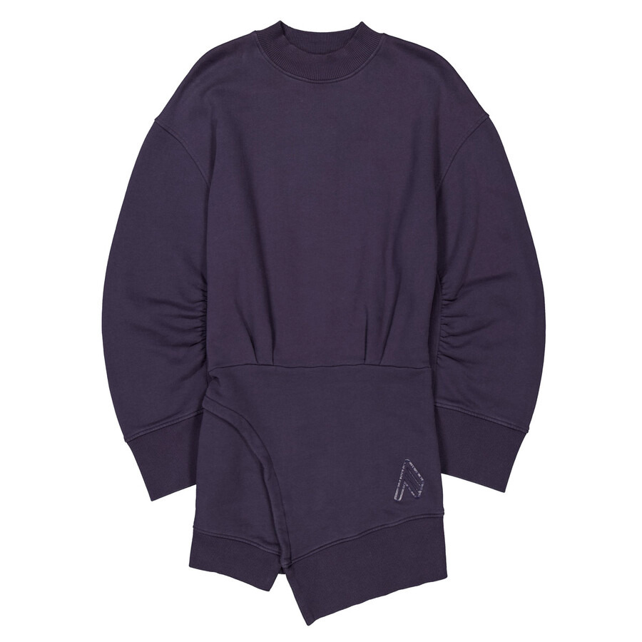 The Attico Ivory Mini Sweater Dress In Dark Violet Fade - 5