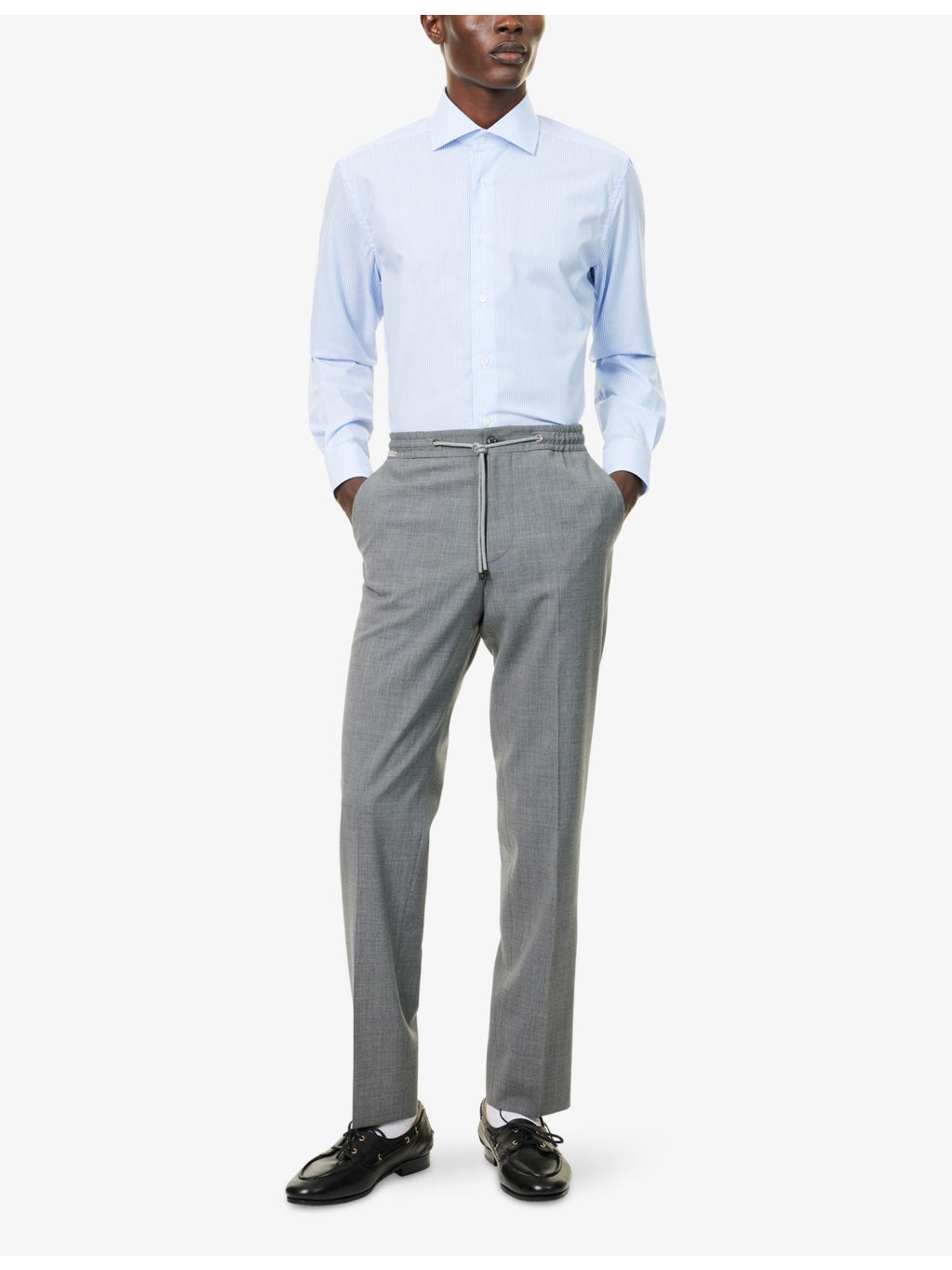Regular-Fit Stripe-Print Wrinkle-Free Cotton Shirt - 2